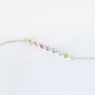Pastel Rainbow Gemstone Bracelet in Sterling Silver Vianne Jewellery