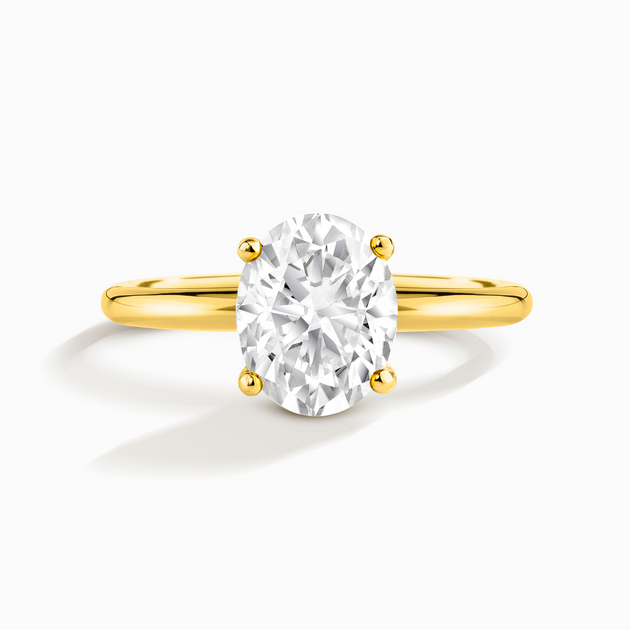 2 ct Oval Solitaire Moissanite Engagement Ring in 18k Gold Vermeil Vianne Jewellery