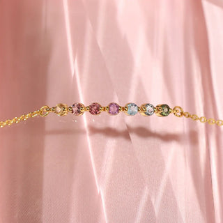 Pastel Rainbow Gemstone Bracelet | 18k Gold Vermeil | 7 Natural Gemstones Vianne Jewellery
