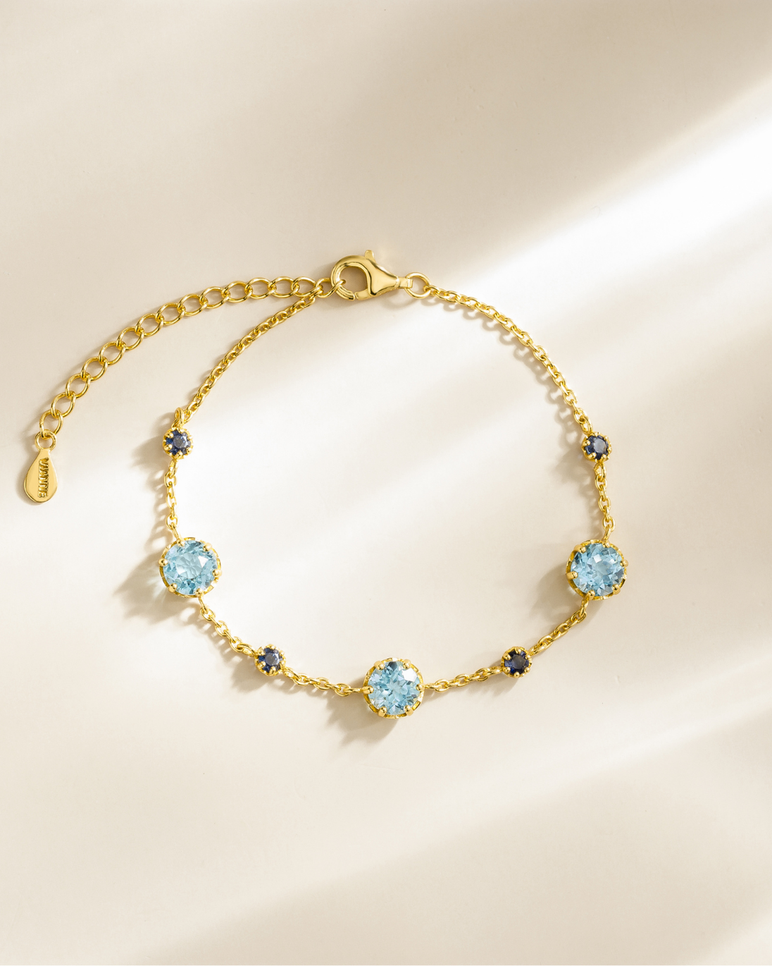 Blue Sapphire & Blue Topaz Jewellery Set in 18k Gold Vermeil Vianne Jewellery