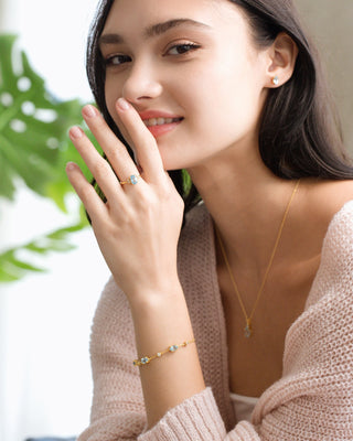 Mini Set 1  - Blue Topaz Jewellery Set in 18k Gold Vermeil Vianne Jewellery