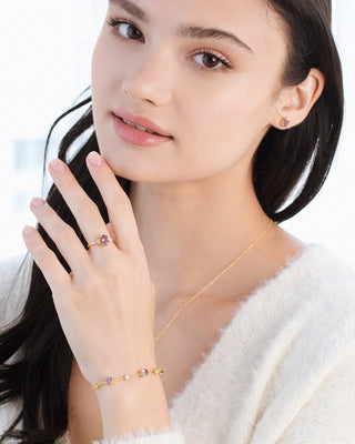 Complete Set - Amethyst Jewellery Set in 18k Gold Vermeil Vianne Jewellery