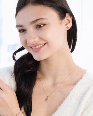 Complete Set - Amethyst Jewellery Set in 18k Gold Vermeil Vianne Jewellery