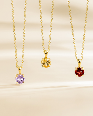 Citrine Solitaire Pendant Necklace in 18k Gold Vermeil Vianne Jewellery