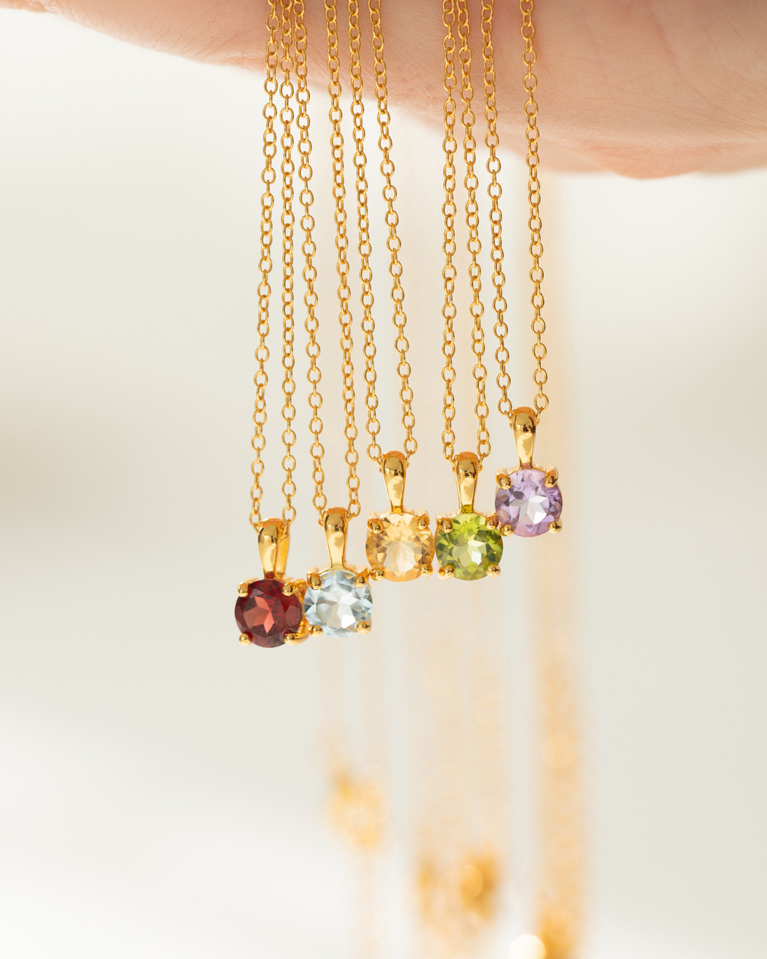 Citrine Solitaire Pendant Necklace in 18k Gold Vermeil Vianne Jewellery