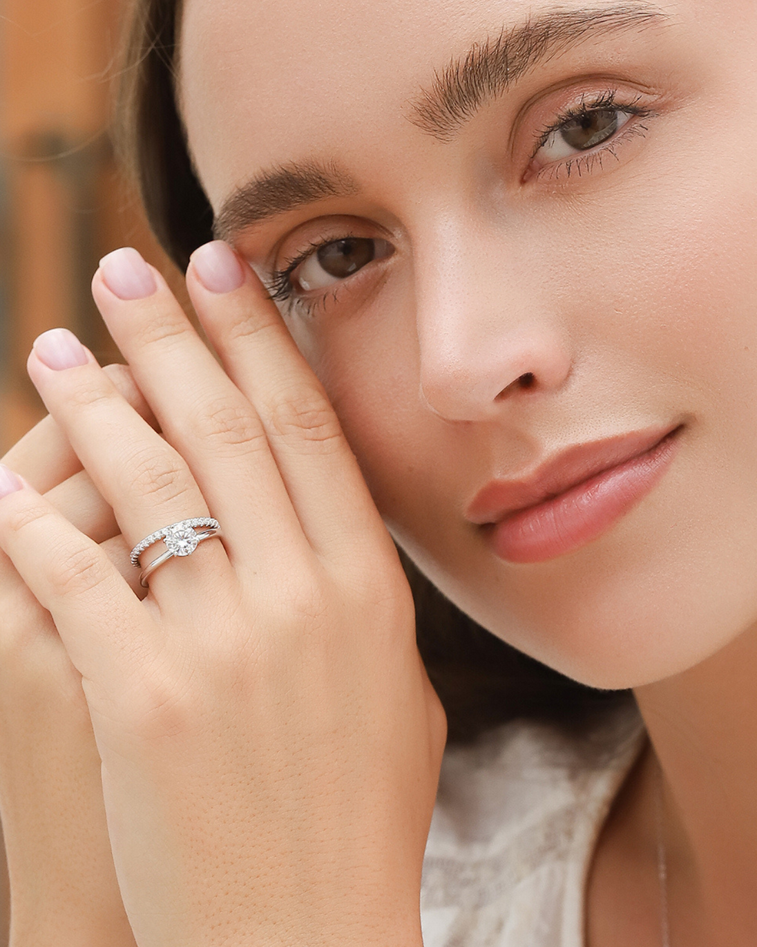 1 ct Round Solitaire Moissanite Engagement Ring in Sterling Silver Vianne Jewellery