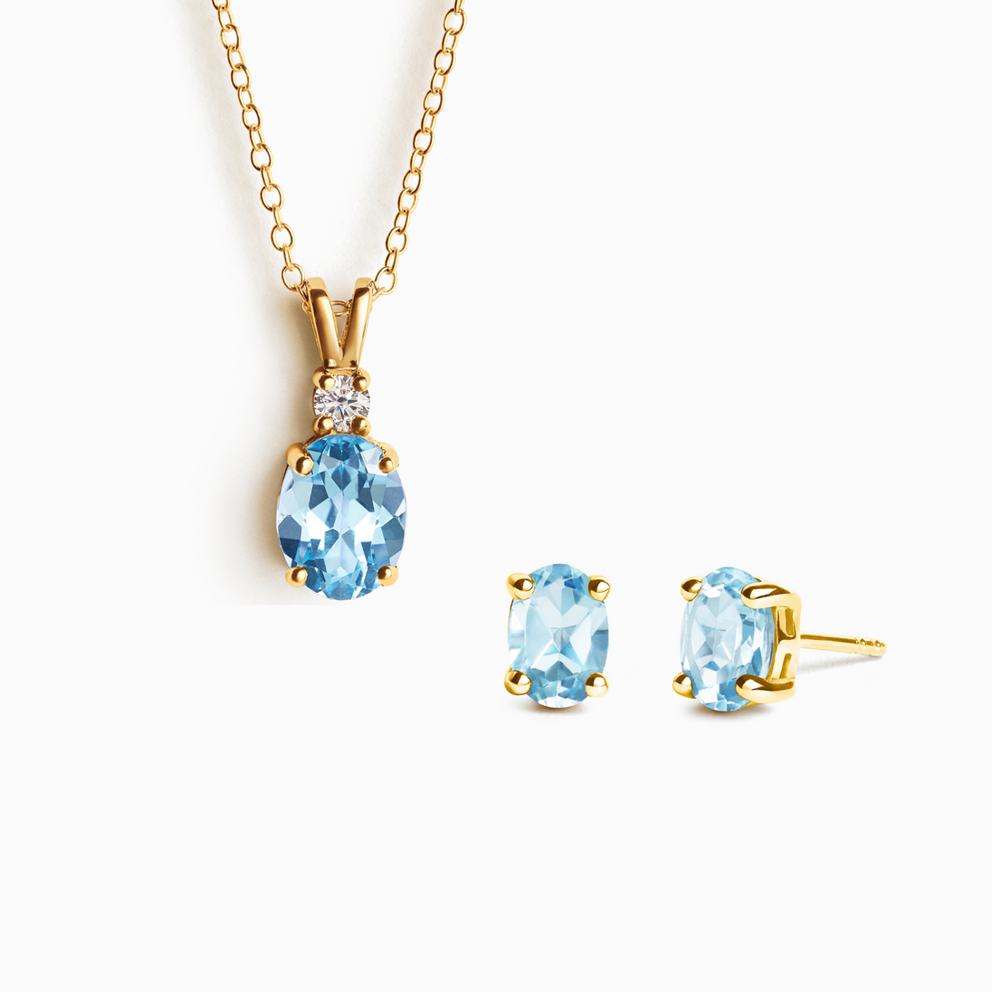 Mini Set 1  - Blue Topaz Jewellery Set in 18k Gold Vermeil Vianne Jewellery