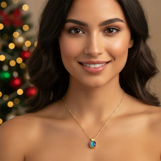 Tetra Square Gemstone Pendant with Labradorite Azuni London