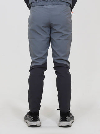 Back view of North Peak Glacier Track Pant in grey and black with athletic fit