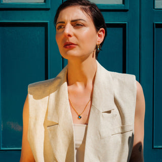 Charis Round Gemstone Necklace Labradorite Azuni London