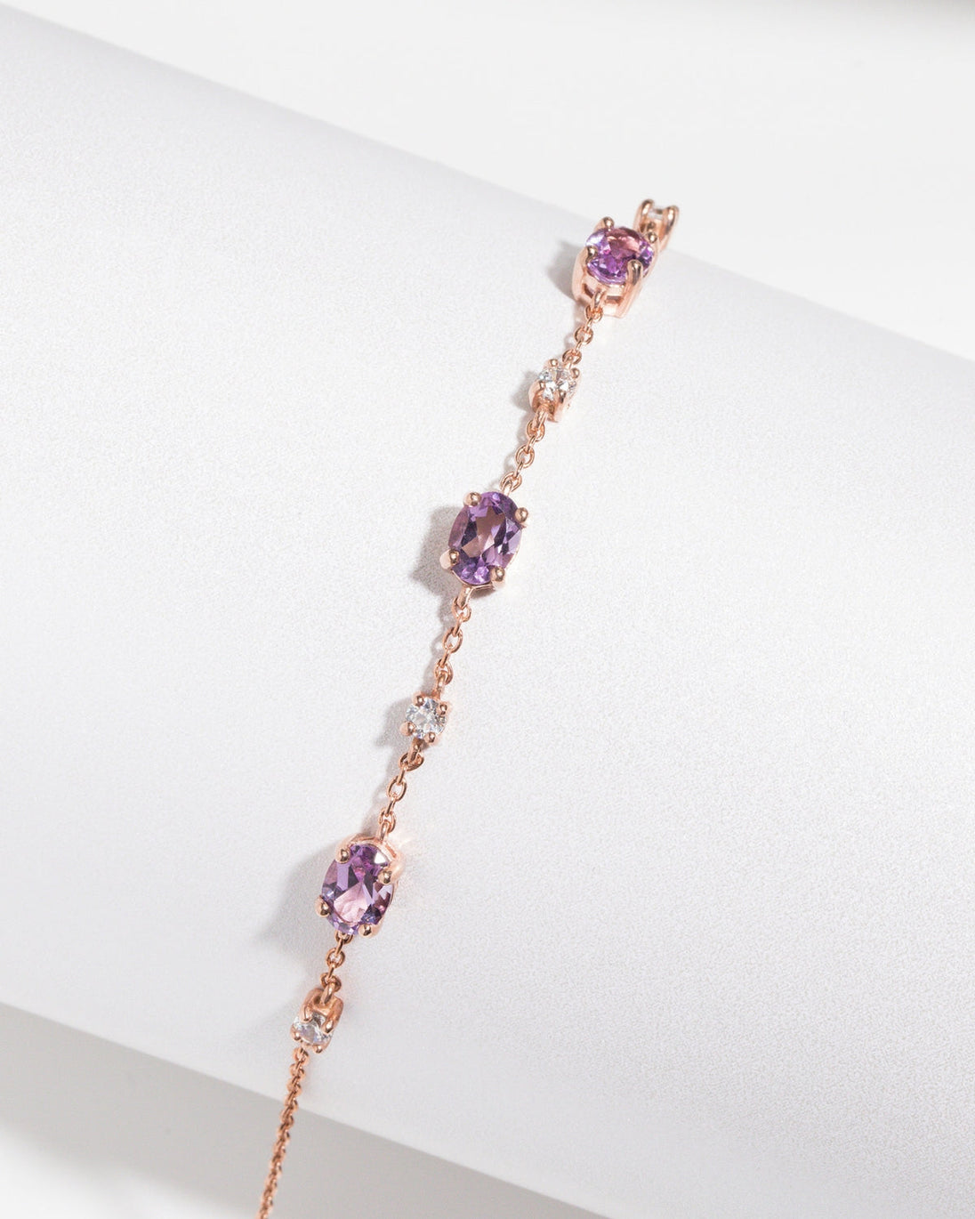 Complete Set - Amethyst Jewellery Set in 18k Rose Gold Vermeil Vianne Jewellery