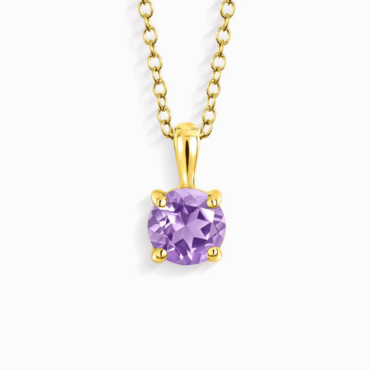 Lavender Amethyst Solitaire Pendant Necklace in 18k Gold Vermeil Vianne Jewellery