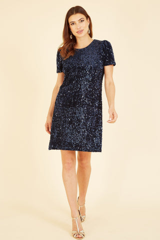 Yumi Navy Sequin Tunic Dress Yumi