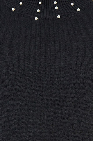 Black Detail Knitted Relaxed Jumper Dress Yumi