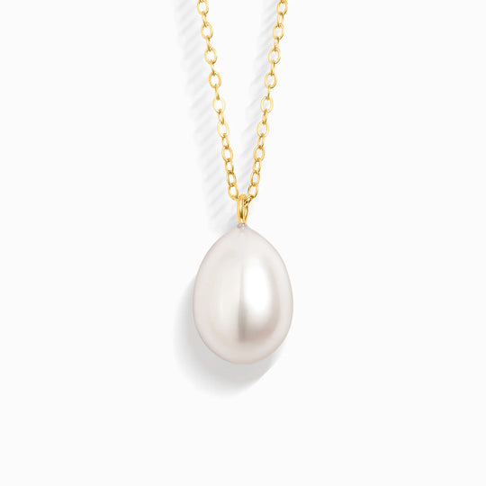 Large Pearl Pendant Necklace | 18k Gold Vermeil | 12-13mm Natural Freshwater Pearl Vianne Jewellery