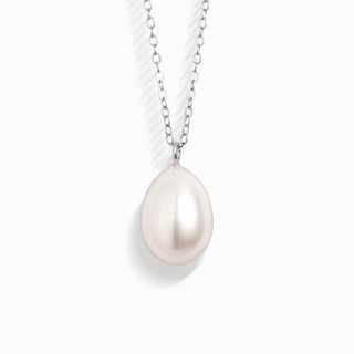 Large Pearl Pendant Necklace in Sterling Silver Vianne Jewellery