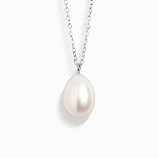 Large Pearl Pendant Necklace | Sterling Silver | 12-13mm Natural Freshwater Pearl Vianne Jewellery