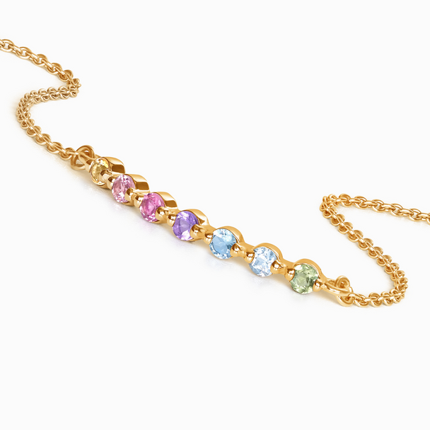 Pastel Rainbow Gemstone Bracelet in 18k Gold Vermeil Vianne Jewellery