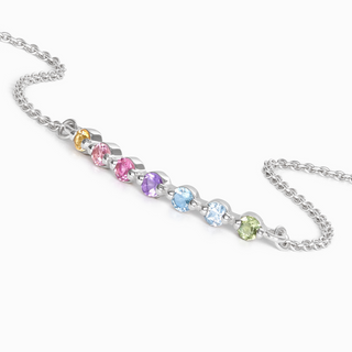 Pastel Rainbow Gemstone Bracelet in Sterling Silver Vianne Jewellery