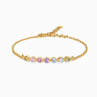 Pastel Rainbow Gemstone Bracelet | 18k Gold Vermeil | 7 Natural Gemstones Vianne Jewellery