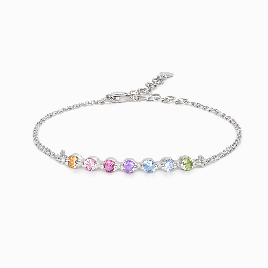 Pastel Rainbow Gemstone Bracelet in Sterling Silver Vianne Jewellery