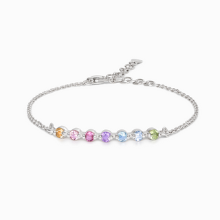 Pastel Rainbow Gemstone Bracelet in Sterling Silver Vianne Jewellery