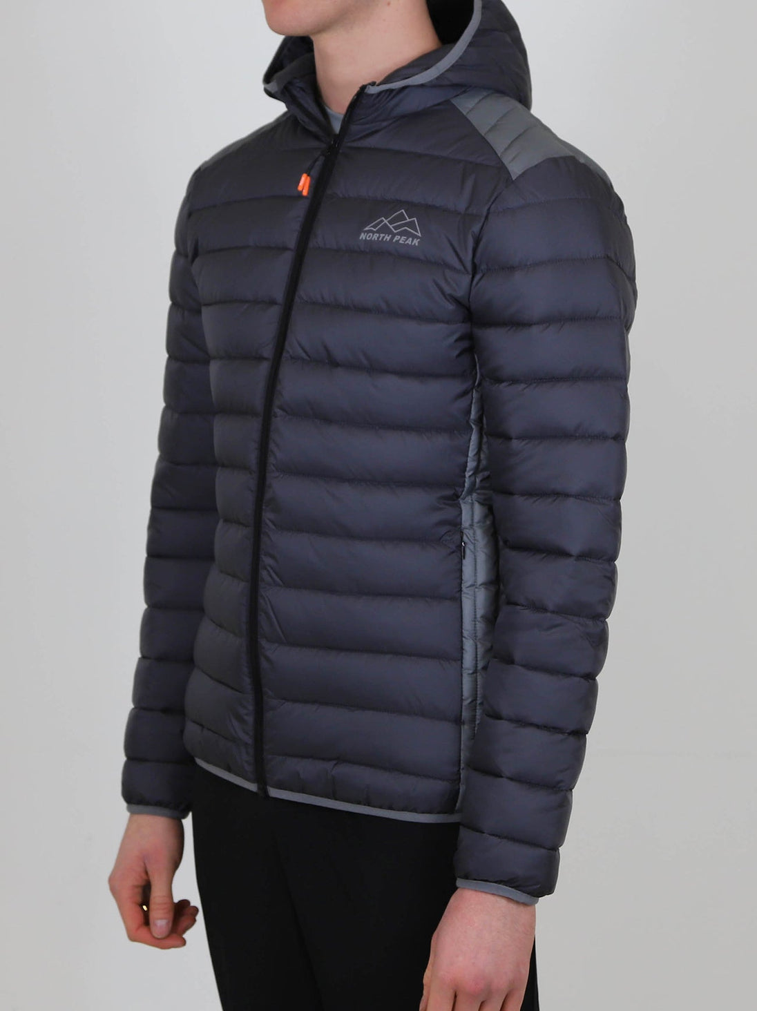 Black Winter Steep Padded Jacket by North Peak with hood and insulated polyester design