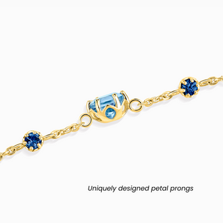 Blue Sapphire & Blue Topaz Jewellery Set in 18k Gold Vermeil Vianne Jewellery