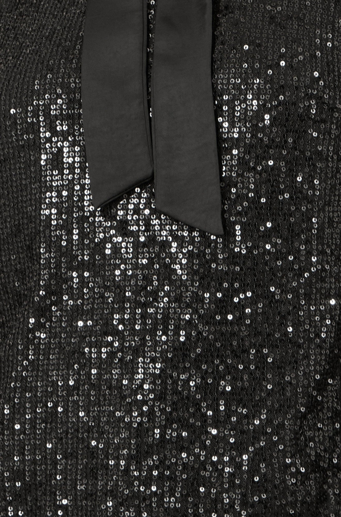 Yumi Black Sequin Pussy Bow Top Yumi