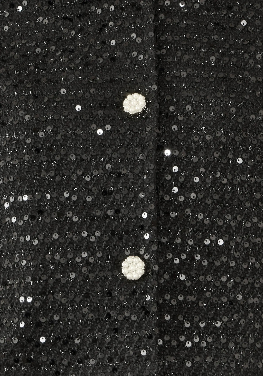 Yumi Black Boucle Sequin Jacket With Pearl Buttons Yumi