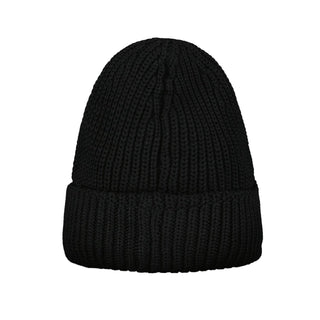 Black Adidas Novel Golf Beanie made of warm polyester and wool blend, designed for cold weather performance