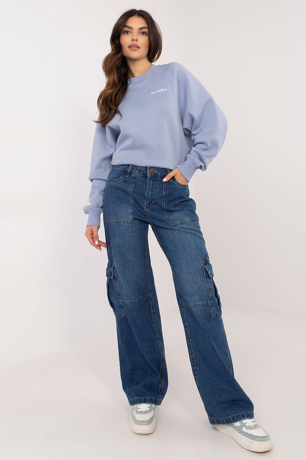 Damen Denim Cargo Jeans