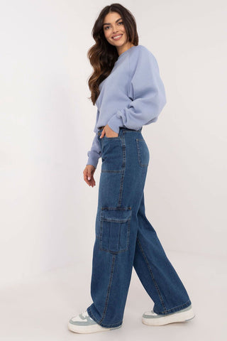 Damen Denim Cargo Jeans