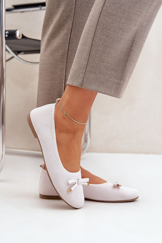 Pink Ballerinas with bow and eco-leather insole, perfect for any occasion.