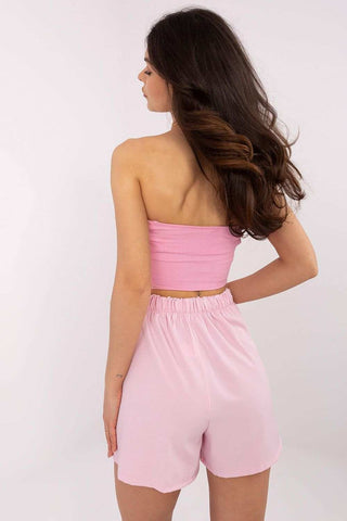 Skirt pants model 208510 Italy Moda, pink, elegant cut with wide legs and high waist, perfect for various occasions.