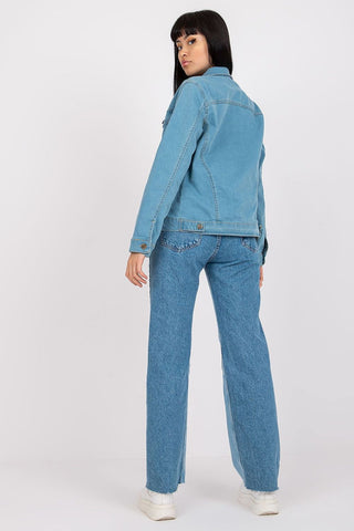 Jacket Rue Paris, light blue denim, women's casual style.