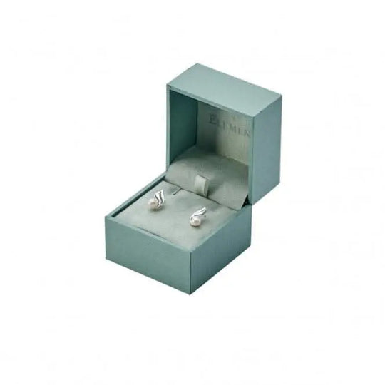 Elements Silver Rose Gold Plated Smoked Topaz Swarovski Earring Acotis Jewellery