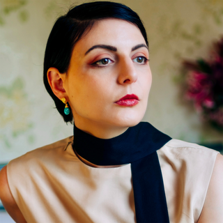 Knot Drop Gemstone Earrings Malachite Azuni London