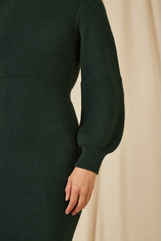 Green Cable Knit Tunic Dress Yumi